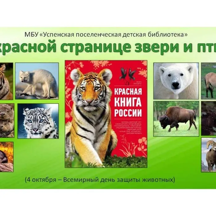 На красной странице звери и птицы